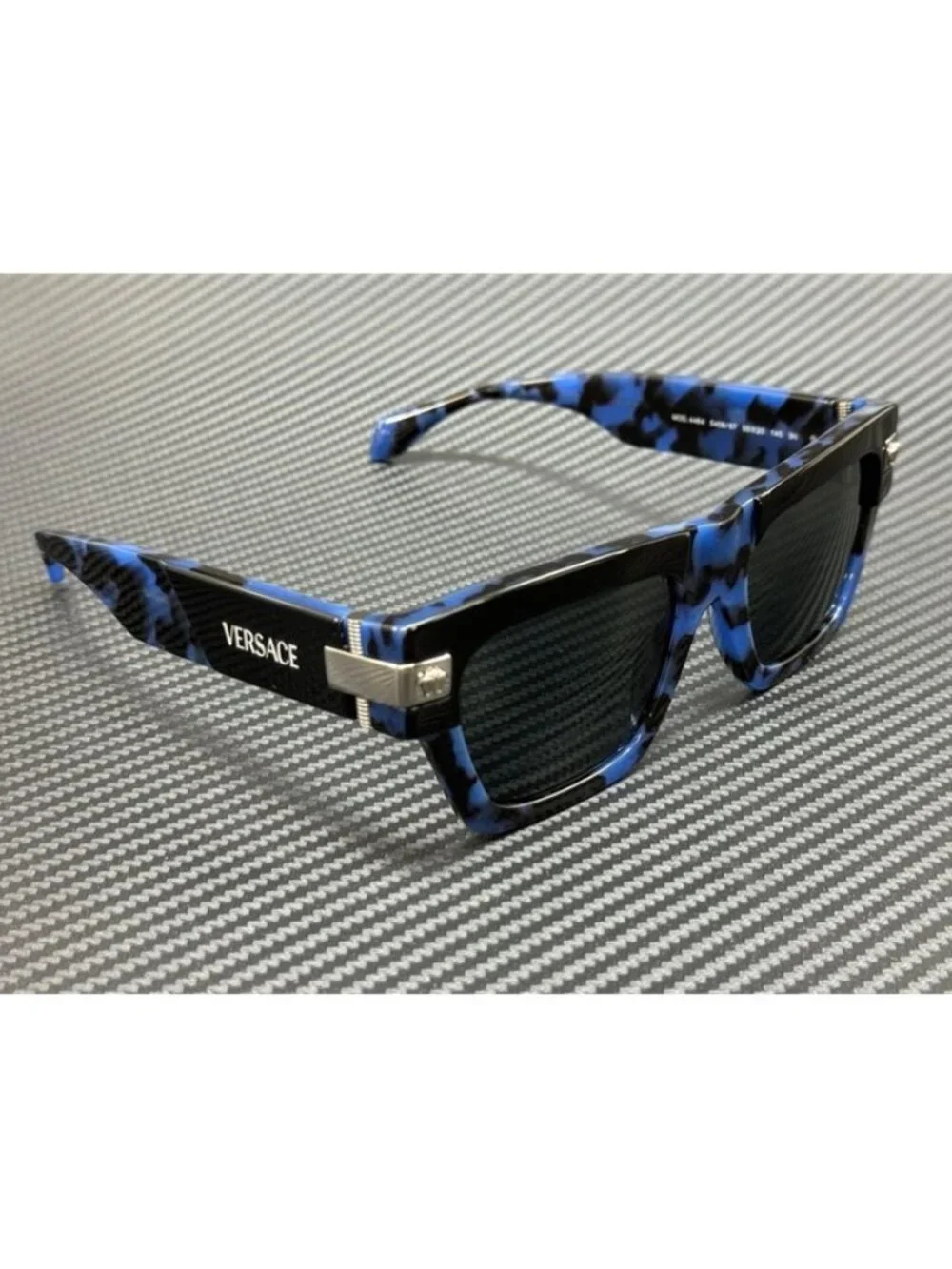 New Versace Men Havana Blue Sunglasses 55-20-145